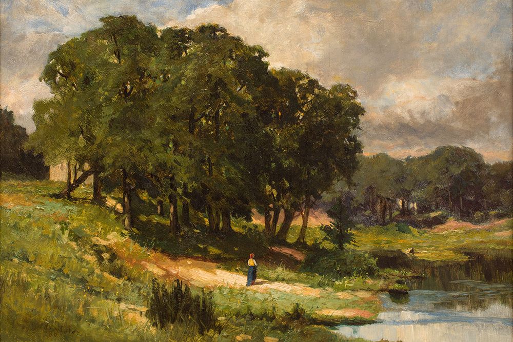 Woman Standing near a Pond 1880 art print by Edward Mitchell Bannister for $57.95 CAD