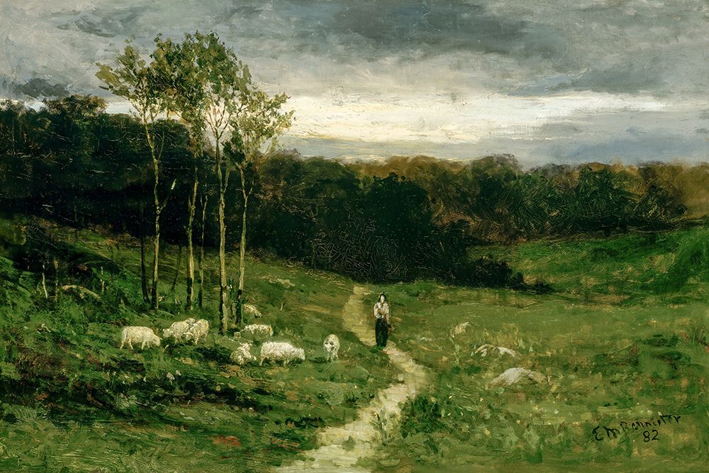Woman Walking down Path 1882 art print by Edward Mitchell Bannister for $57.95 CAD