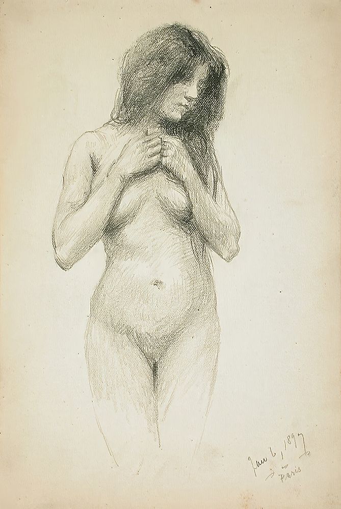 Female Nude 1897 art print by Frank Duveneck for $57.95 CAD