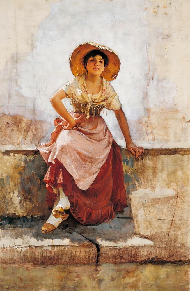 Florentine Flower Girl ca 1886 art print by Frank Duveneck for $57.95 CAD