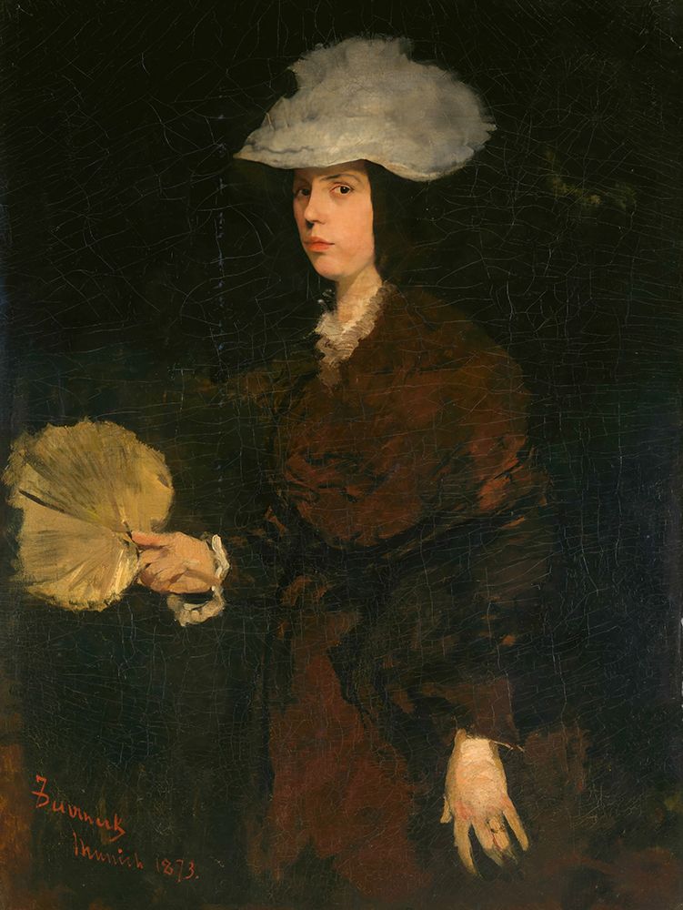 Lady with Fan 1873 art print by Frank Duveneck for $57.95 CAD