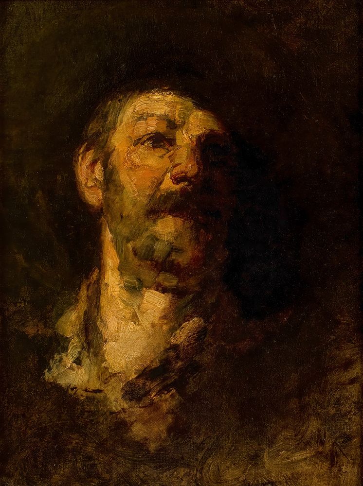 Study Head, Man with Hat ca 1881 art print by Frank Duveneck for $57.95 CAD