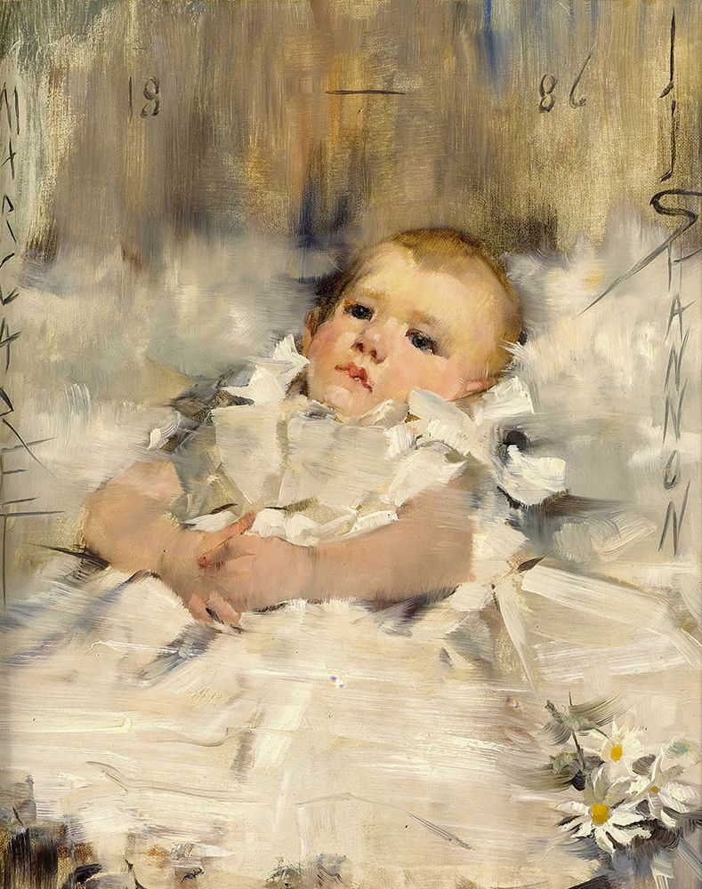 Baby in a Ruffled Dress 1886 art print by James Jebusa Shannon for $57.95 CAD