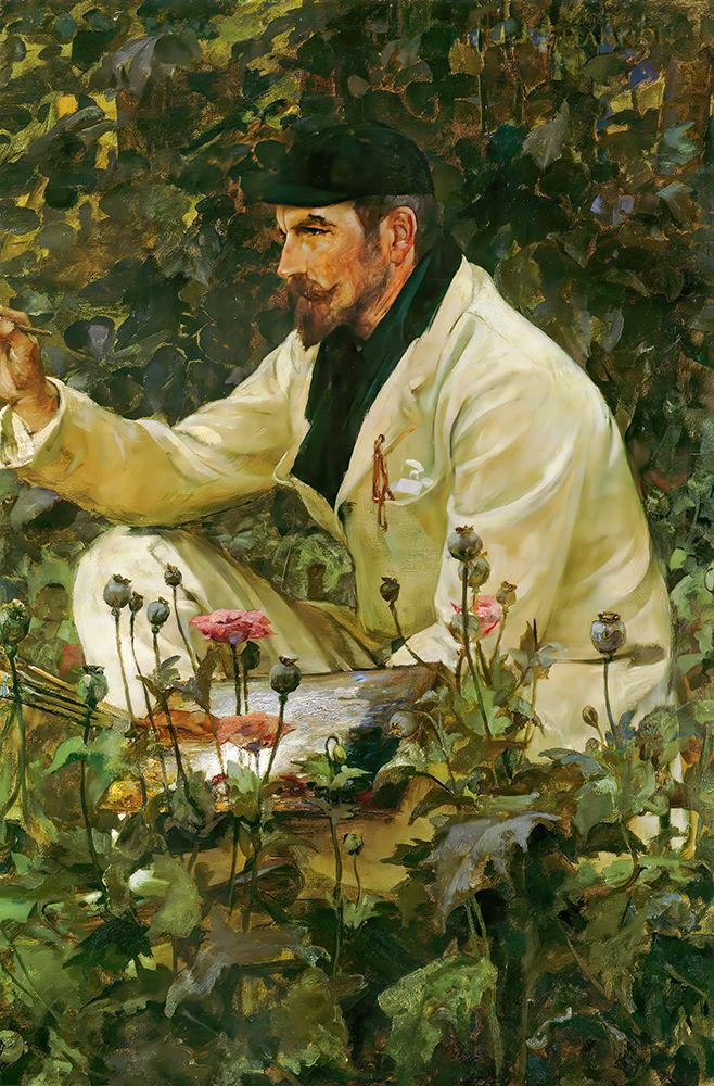 George Hitchcock Working in his Garden in Egmond ca 1891 art print by James Jebusa Shannon for $57.95 CAD