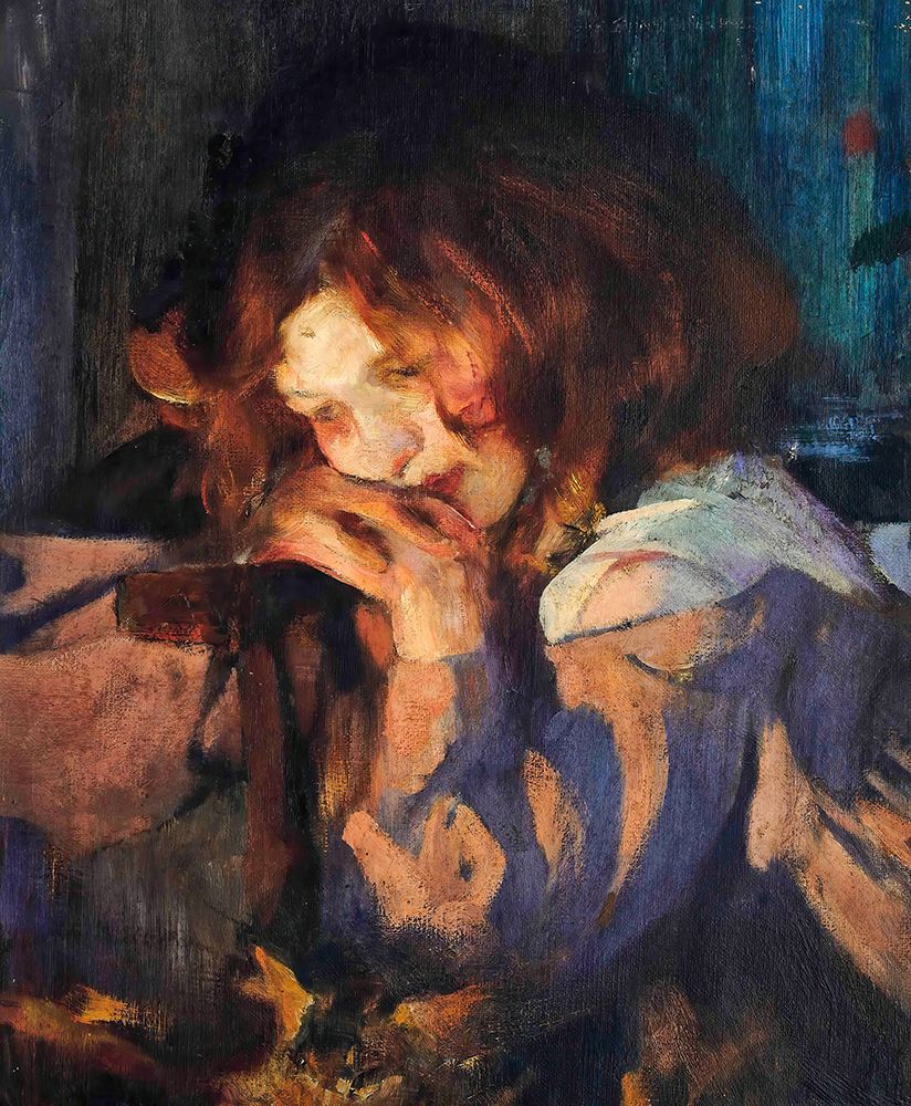 Kitty by Firelight ca 1897 art print by James Jebusa Shannon for $57.95 CAD