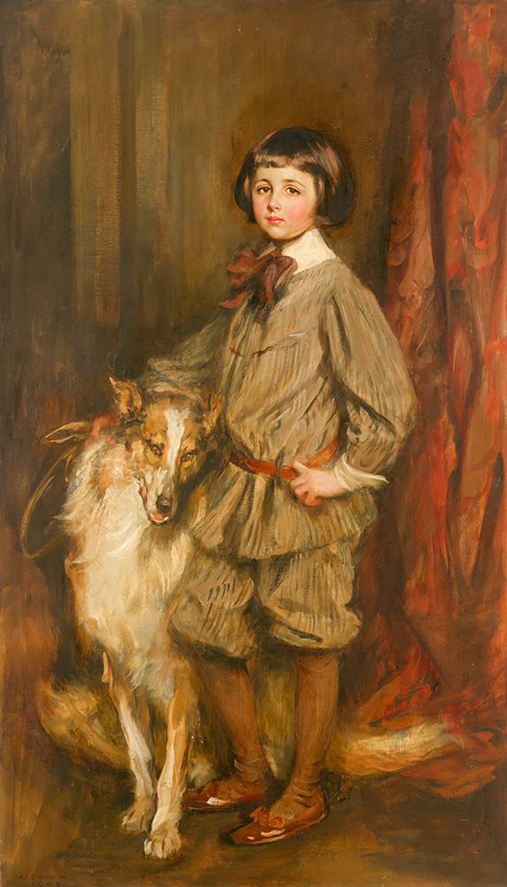 Meredith Bunny Howland Pyne with his Dog, Hector 1906 art print by James Jebusa Shannon for $57.95 CAD