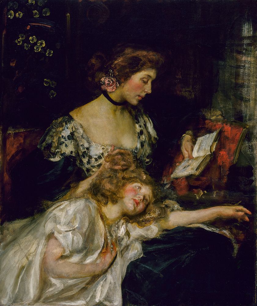 Mother and Child Lady Shannon and Kitty ca 1900 art print by James Jebusa Shannon for $57.95 CAD