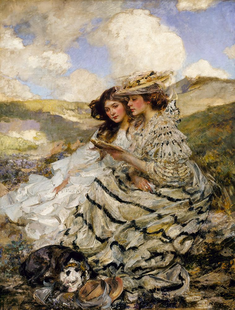 On the Dunes Lady Shannon and Kitty ca 1900 art print by James Jebusa Shannon for $57.95 CAD