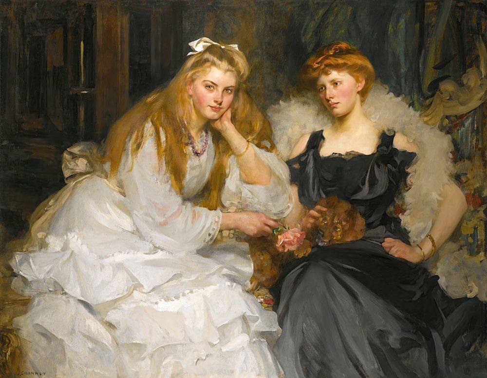Portraits Of Lorna And Dorothy Bell, Daughters Of W. Heward Bell, Esq. art print by James Jebusa Shannon for $57.95 CAD