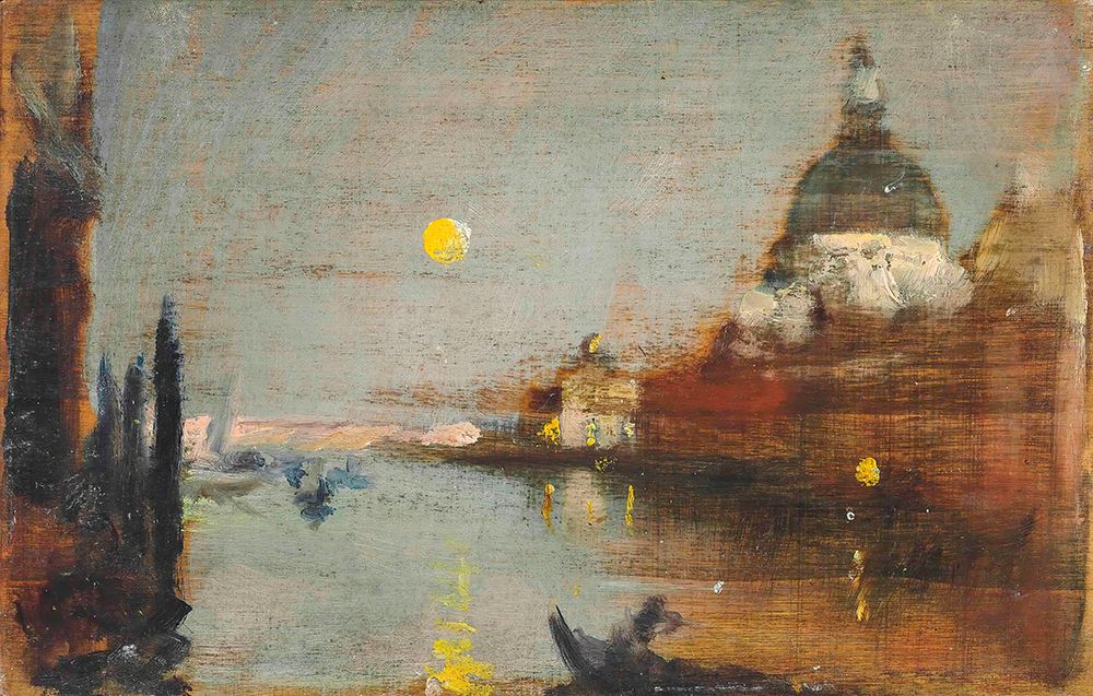Sta Maria Della Salute From The Grand Canal, With A Full Moon, Venice art print by James Jebusa Shannon for $57.95 CAD