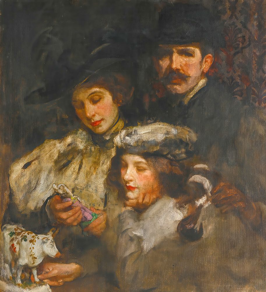 The Painter, His Wife And Daughter art print by James Jebusa Shannon for $57.95 CAD