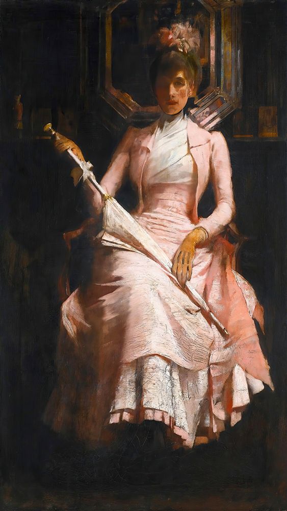 The Pink Silk Dress art print by James Jebusa Shannon for $57.95 CAD
