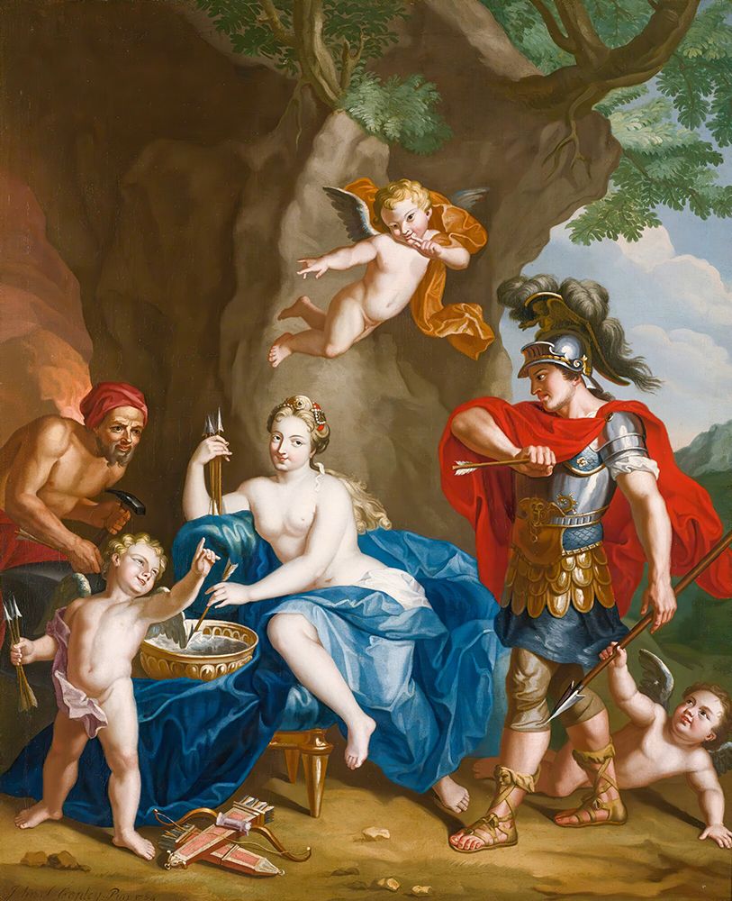 Mars, Venus And Vulcan, The Forge Of Vulcan 1754 art print by John Singleton Copley for $57.95 CAD