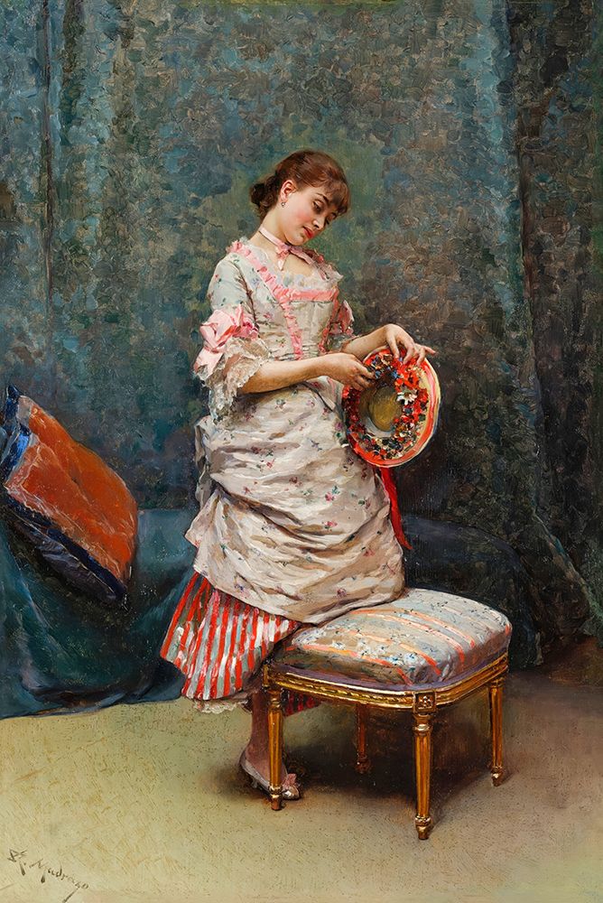 Aline Holding a Hat art print by Raimundo de Madrazo y Garreta for $57.95 CAD