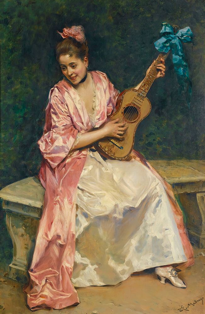 Aline with Guitar art print by Raimundo de Madrazo y Garreta for $57.95 CAD