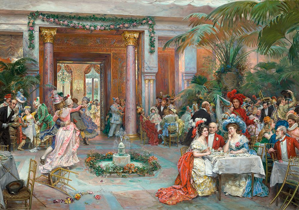 Masquerade Ball at the Ritz Hotel, Paris 1909 art print by Raimundo de Madrazo y Garreta for $57.95 CAD