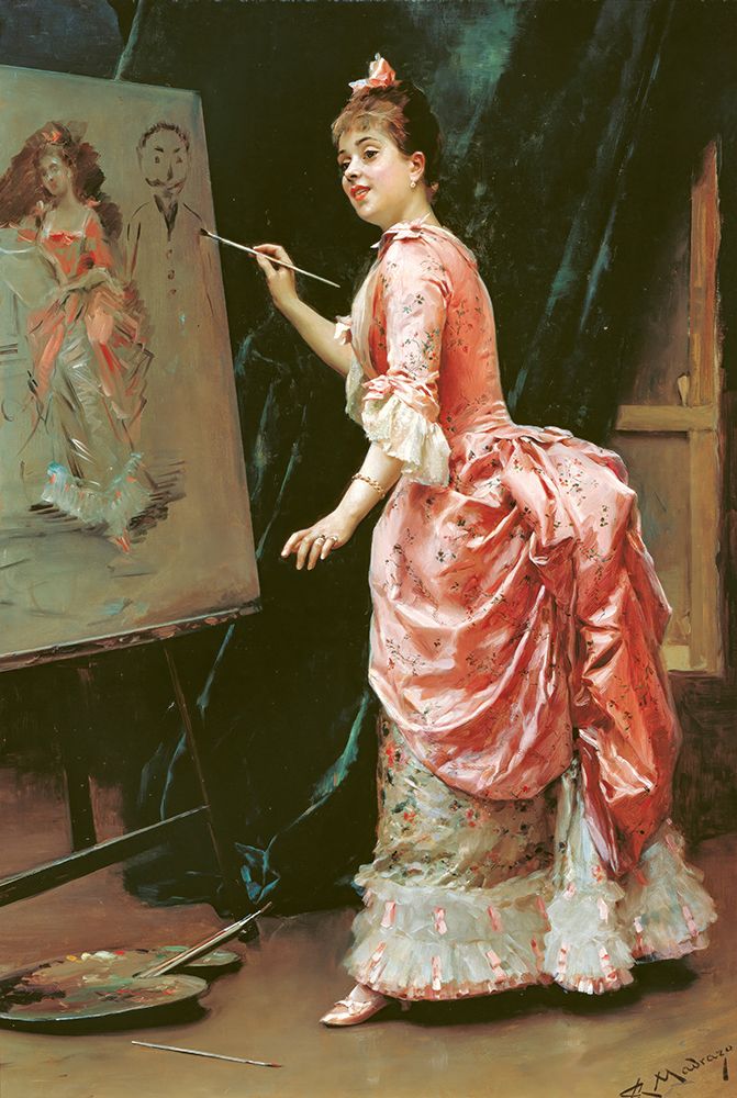 Model Making Mischief ca 1885 art print by Raimundo de Madrazo y Garreta for $57.95 CAD