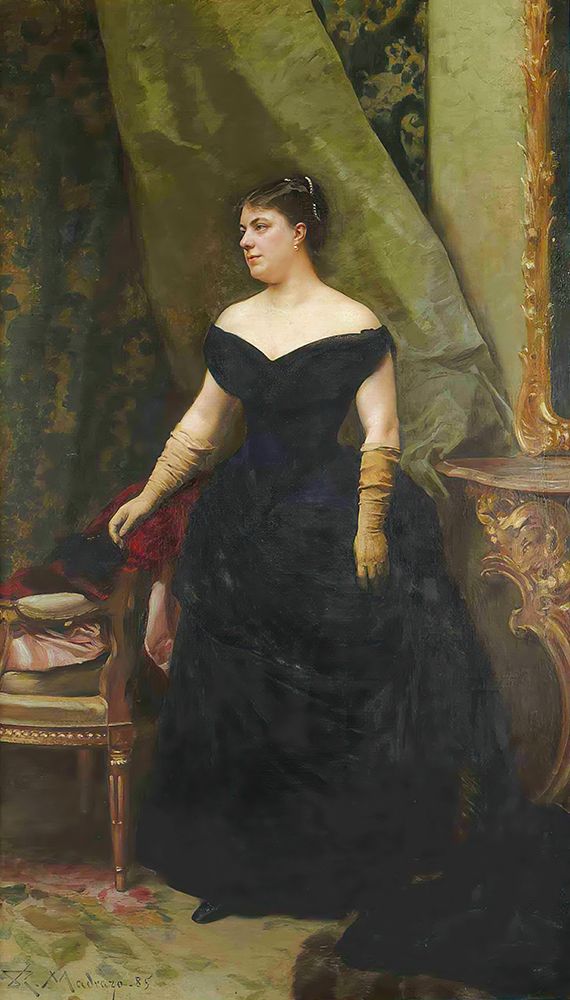 Portrait de madame Isaac Hirsch Kann, nee Koenigswarter 1885 art print by Raimundo de Madrazo y Garreta for $57.95 CAD