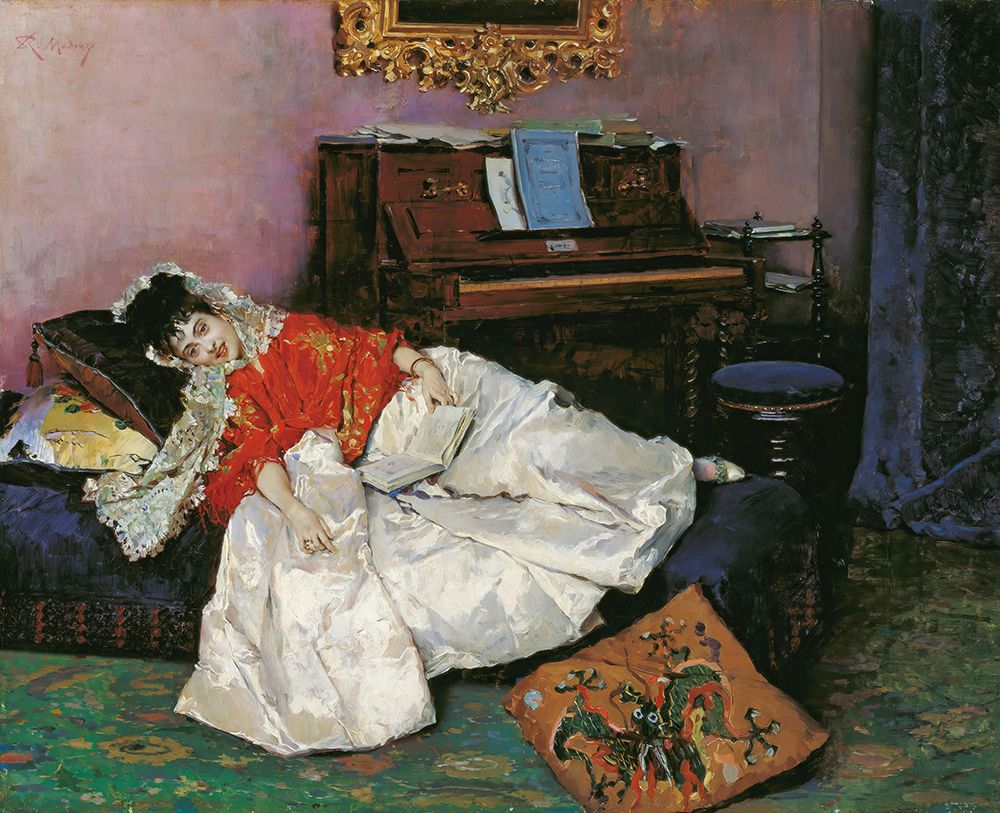 The Reading, Aline Masson ca 1880 art print by Raimundo de Madrazo y Garreta for $57.95 CAD