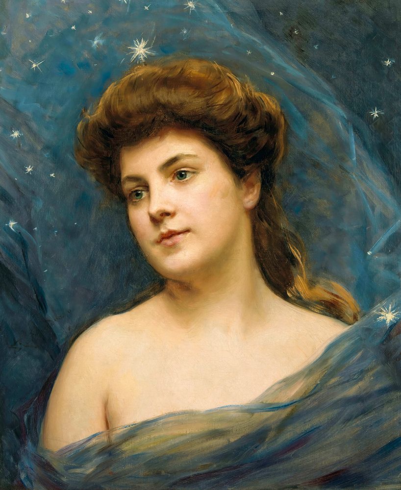 Young Woman Surrounded by Stars art print by Raimundo de Madrazo y Garreta for $57.95 CAD