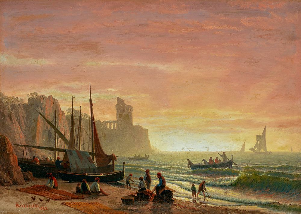 The Fishing Fleet 1862 art print by Albert Bierstadt for $57.95 CAD