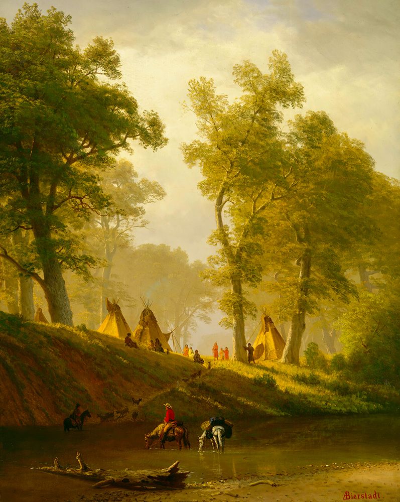 The Wolf River, Kansas ca 1859 art print by Albert Bierstadt for $57.95 CAD
