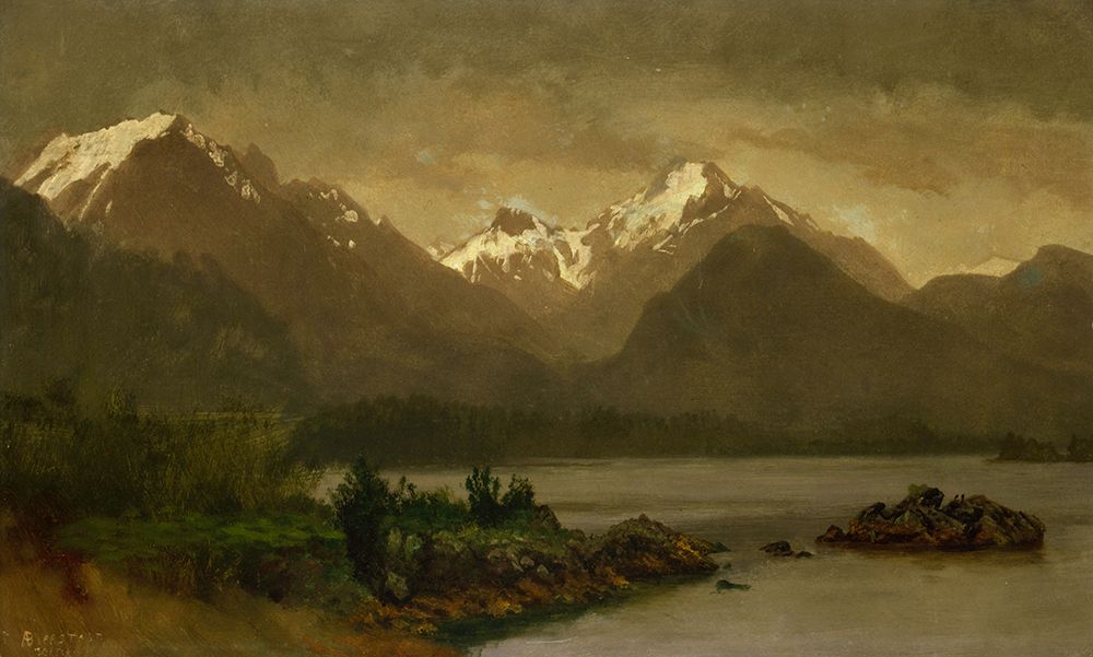 Untitled, Mountains and Lake art print by Albert Bierstadt for $57.95 CAD