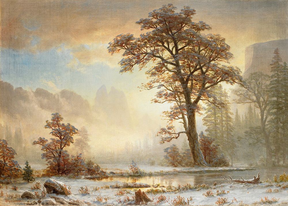 Valley of the Yosemite-First Snowfall of the Year 1863 art print by Albert Bierstadt for $57.95 CAD
