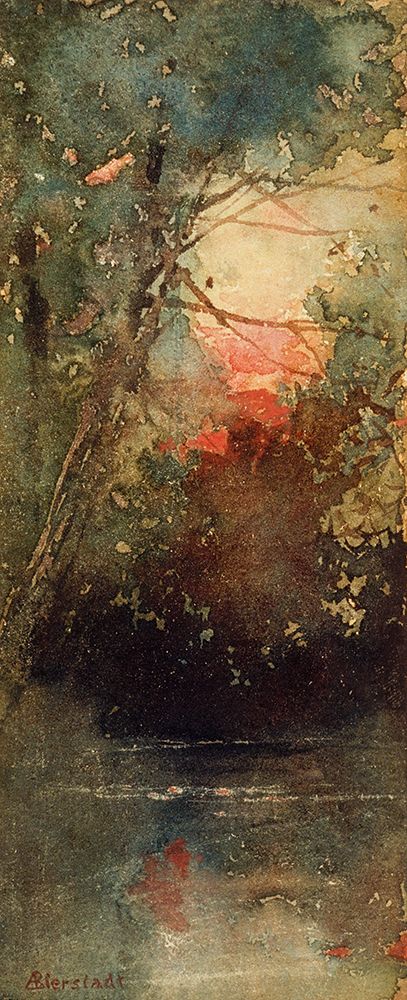 Woodland Sunset art print by Albert Bierstadt for $57.95 CAD