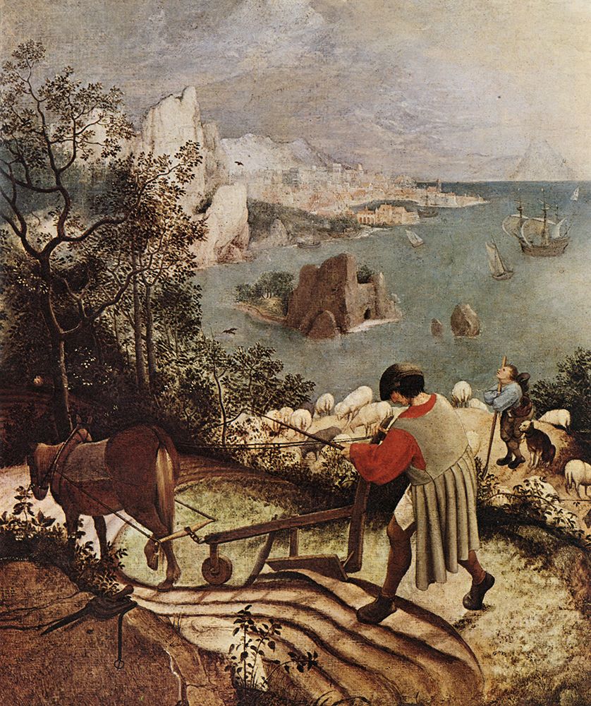 Fall of Icarus detail 1555 art print by Pieter Bruegel the Elder for $57.95 CAD