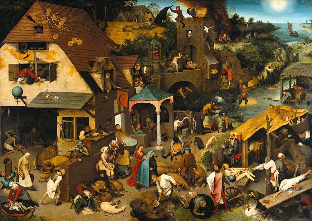 Netherlandish Proverbs The Blue Cloak 1559 art print by Pieter Bruegel the Elder for $57.95 CAD