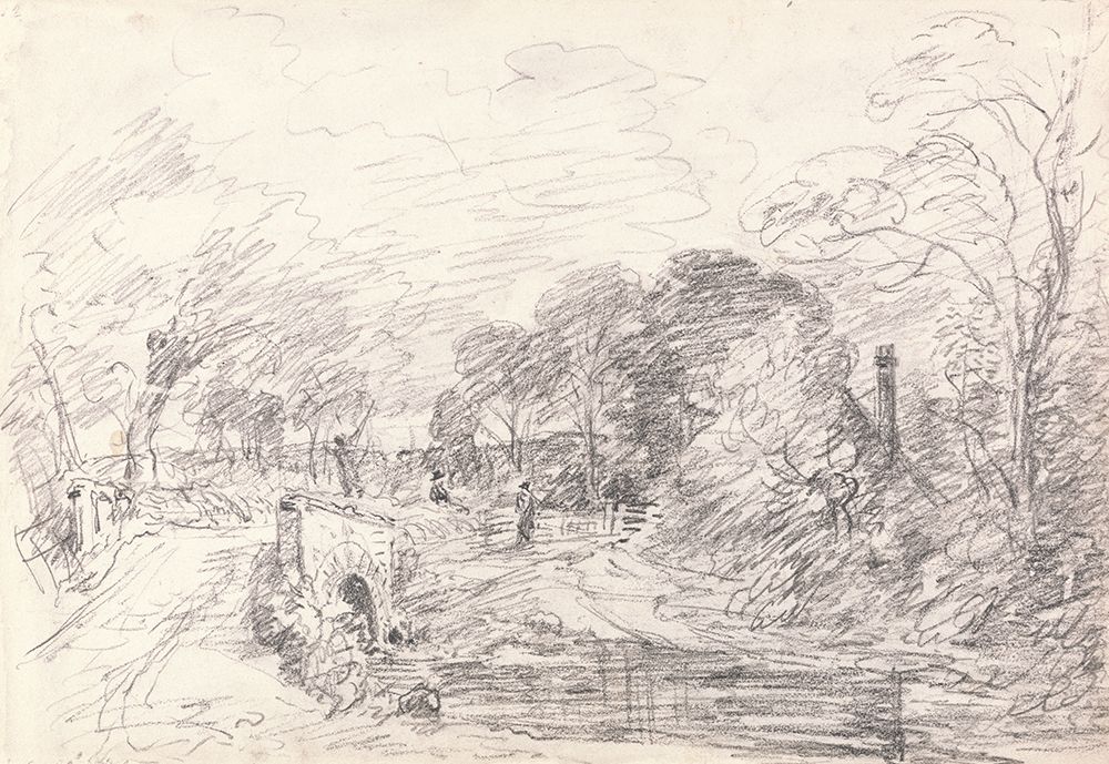 A Bridge near Salisbury Court, Perhaps Milford Bridge ca 1829 art print by John Constable for $57.95 CAD
