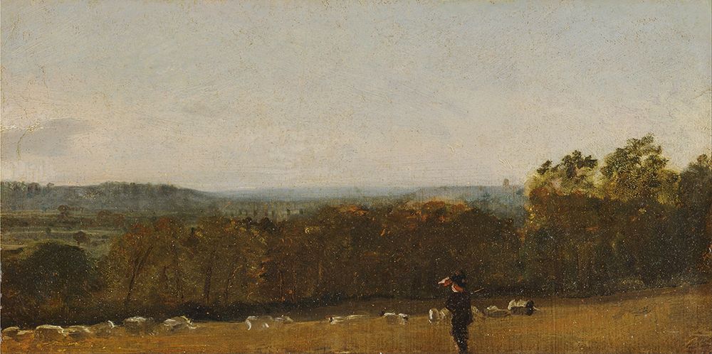 A Shepherd in a Landscape looking across Dedham Vale towards Langham ca 1811 art print by John Constable for $57.95 CAD