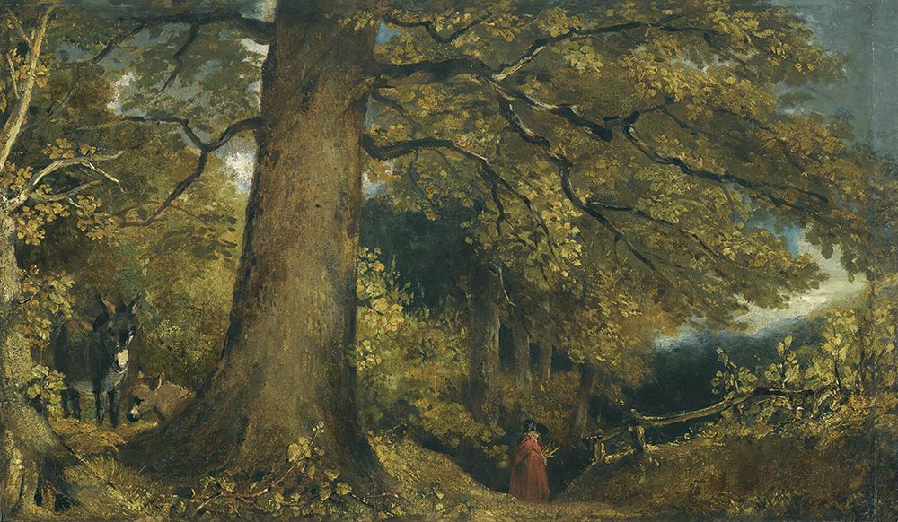 A Young Girl In A Woodland Landscape art print by John Constable for $57.95 CAD