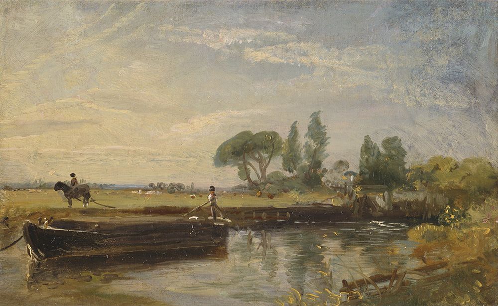 Barge below Flatford Lock ca 1810 art print by John Constable for $57.95 CAD