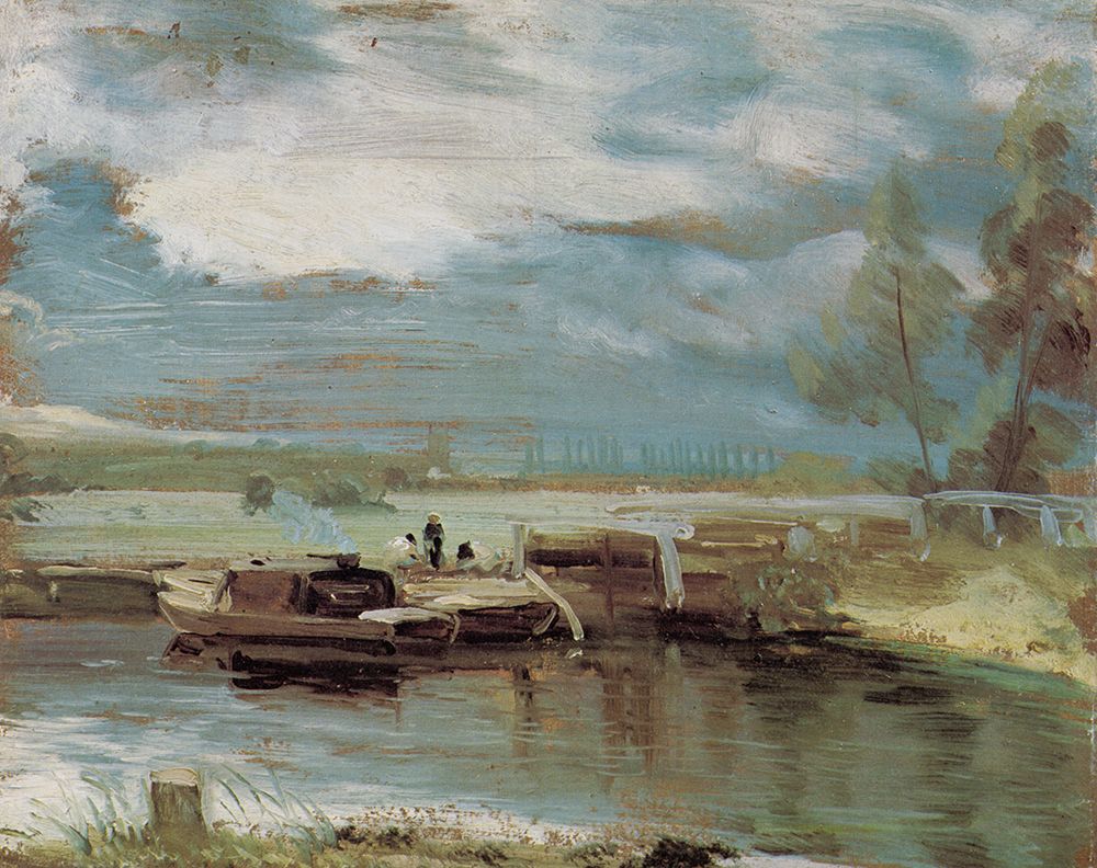 Barges on the Stour at Flatford lock c.1810 art print by John Constable for $57.95 CAD