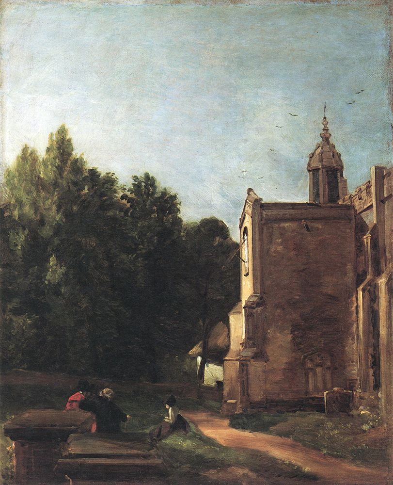 Church porch, Bergholt 1810 art print by John Constable for $57.95 CAD