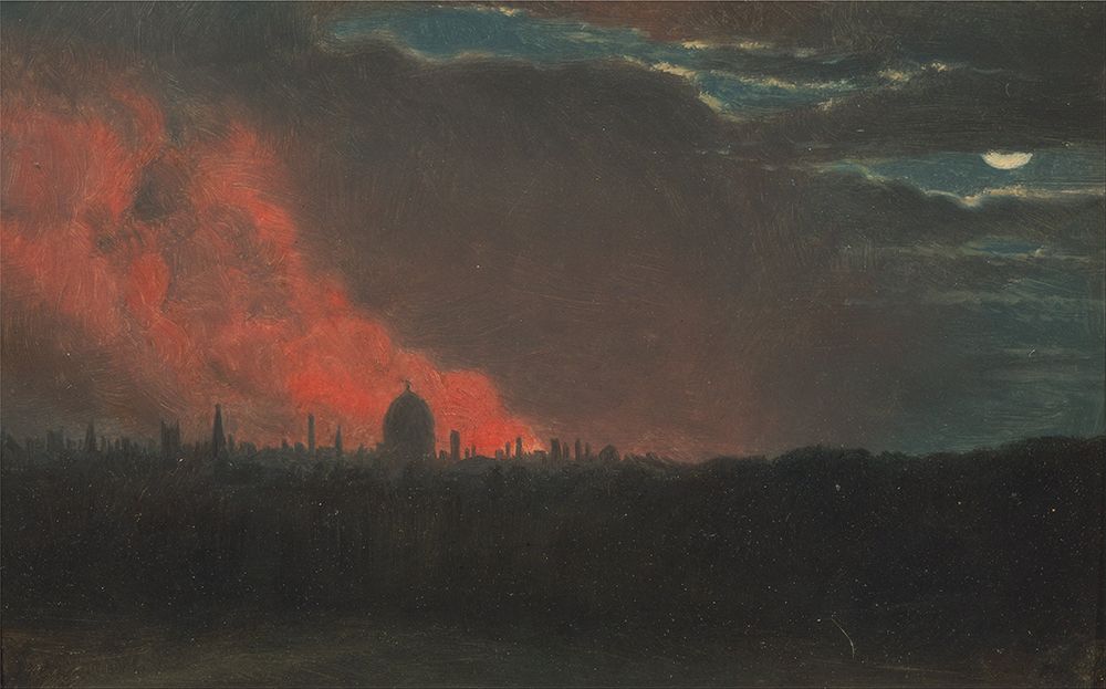 Fire in London, Seen from Hampstead art print by John Constable for $57.95 CAD