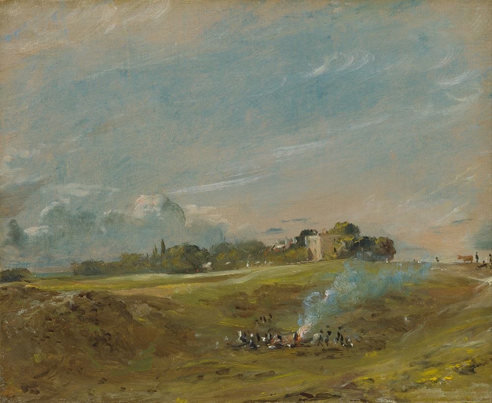 Hampstead Heath, with a Bonfire ca 1822 art print by John Constable for $57.95 CAD