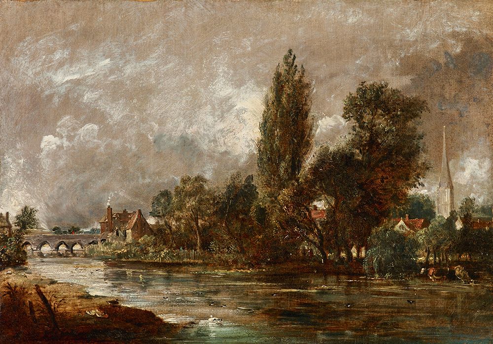 Harnham Bridge, Salisbury 1821 art print by John Constable for $57.95 CAD