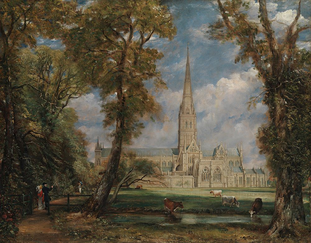 Salisbury Cathedral from the Bishops Grounds ca 1825 art print by John Constable for $57.95 CAD