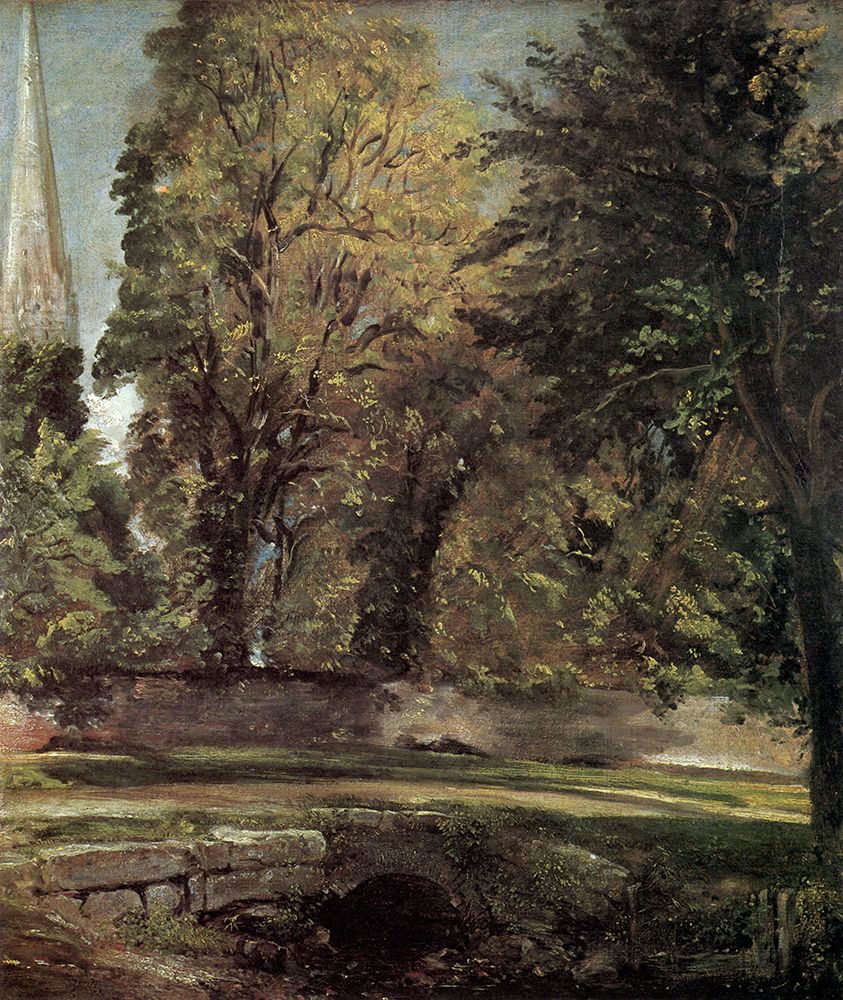 Salisbury, the Close Wall ca1821 art print by John Constable for $57.95 CAD