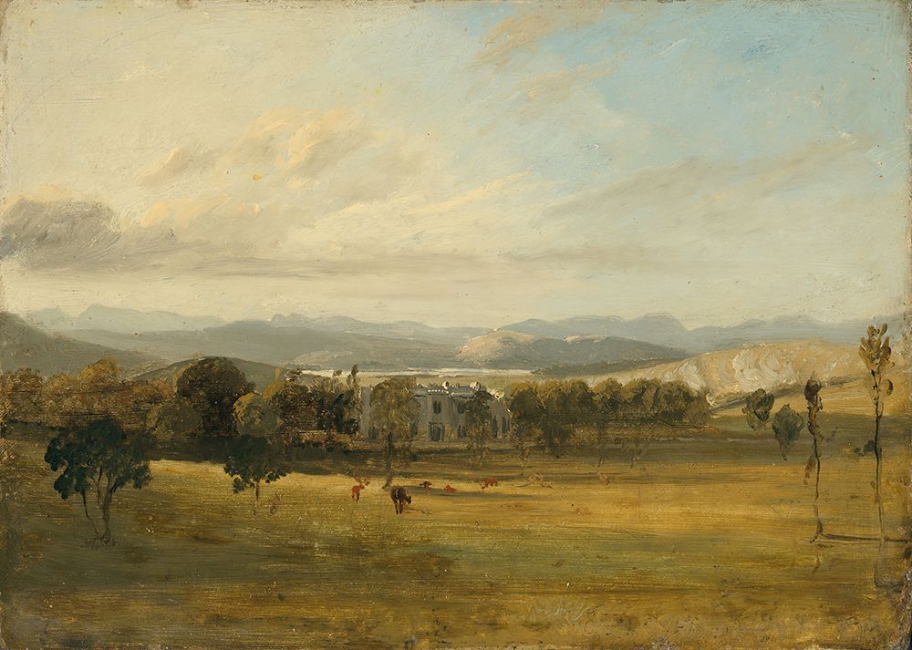 Sketch of Leighton Hall, Lancashire, the hills of the Lake District beyond art print by John Constable for $57.95 CAD