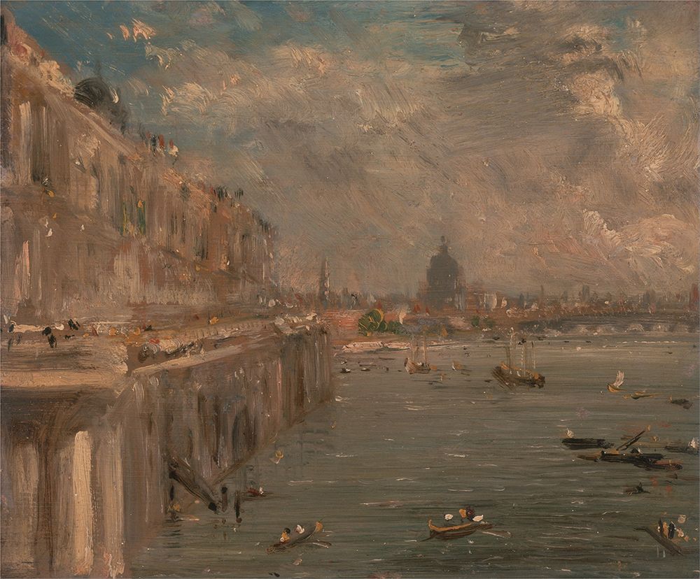 Somerset House Terrace from Waterloo Bridge ca 1819 art print by John Constable for $57.95 CAD