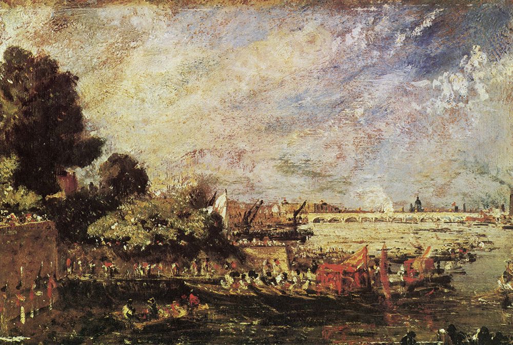 Waterloo Bridge from Whitehall Stairs ca1819 art print by John Constable for $57.95 CAD