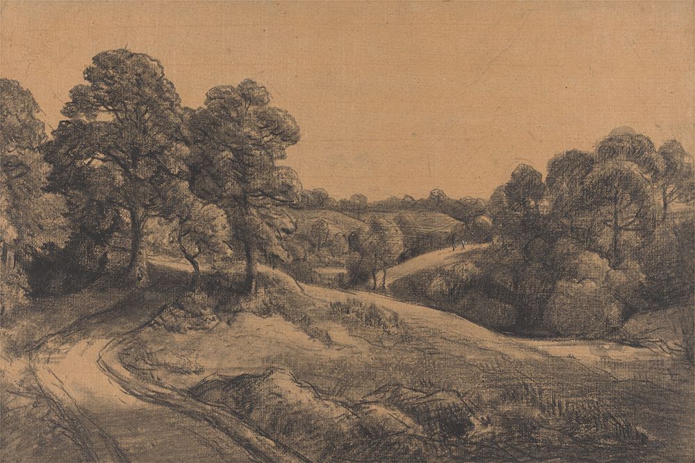 Wooded Slope with a Receding Road ca 1805 art print by John Constable for $57.95 CAD