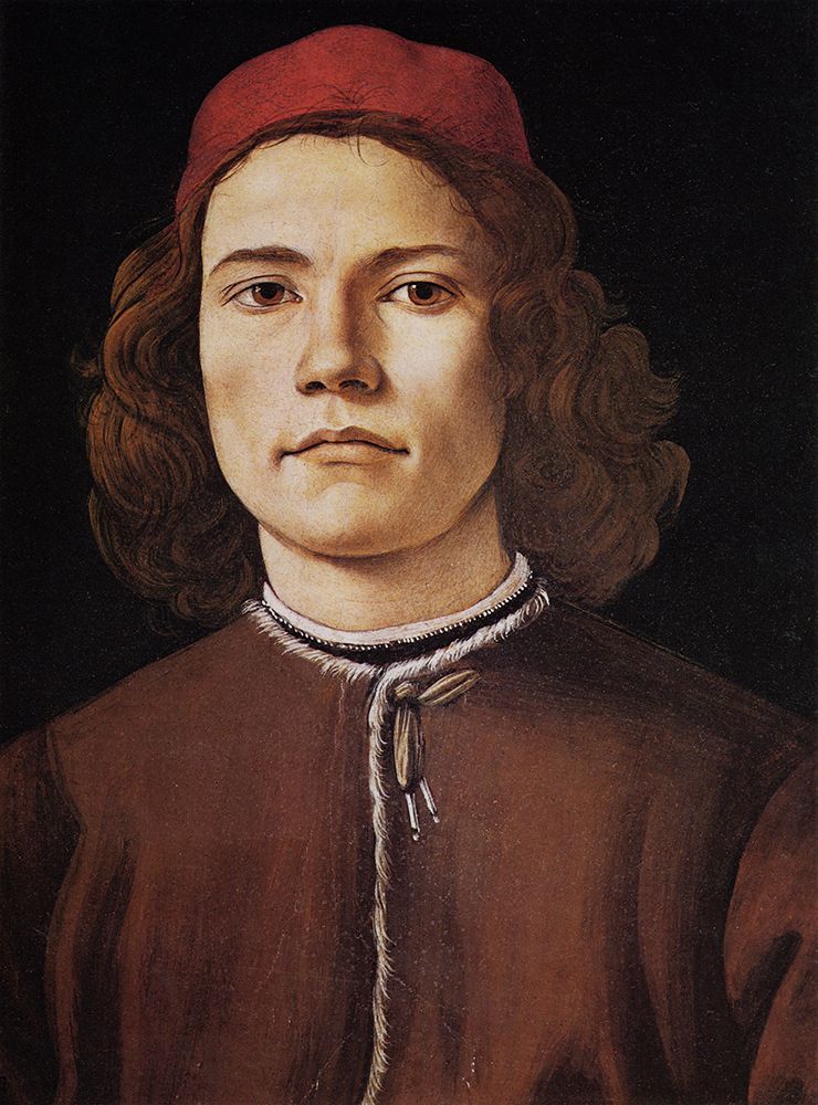 Portrait of a Young Man detail 1480 art print by Sandro Botticelli for $57.95 CAD