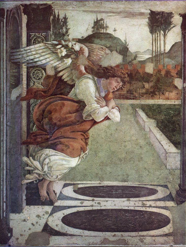 S Martino Fresco, Archangel Gabriel 1481 art print by Sandro Botticelli for $57.95 CAD