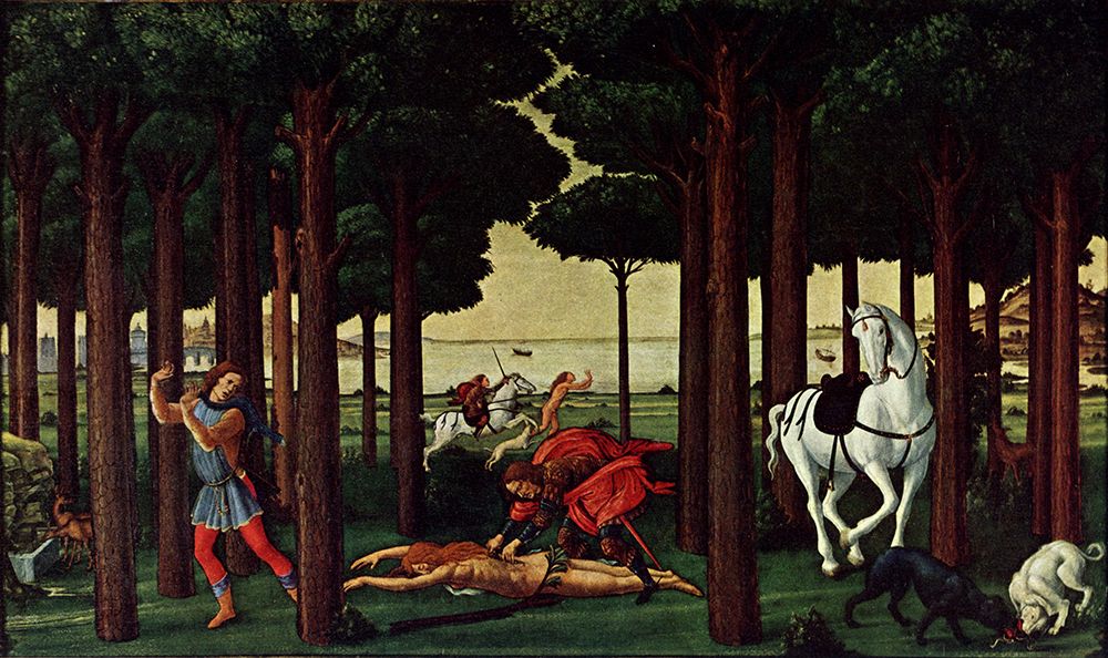 Scene from Boccaccio detail 1483 art print by Sandro Botticelli for $57.95 CAD
