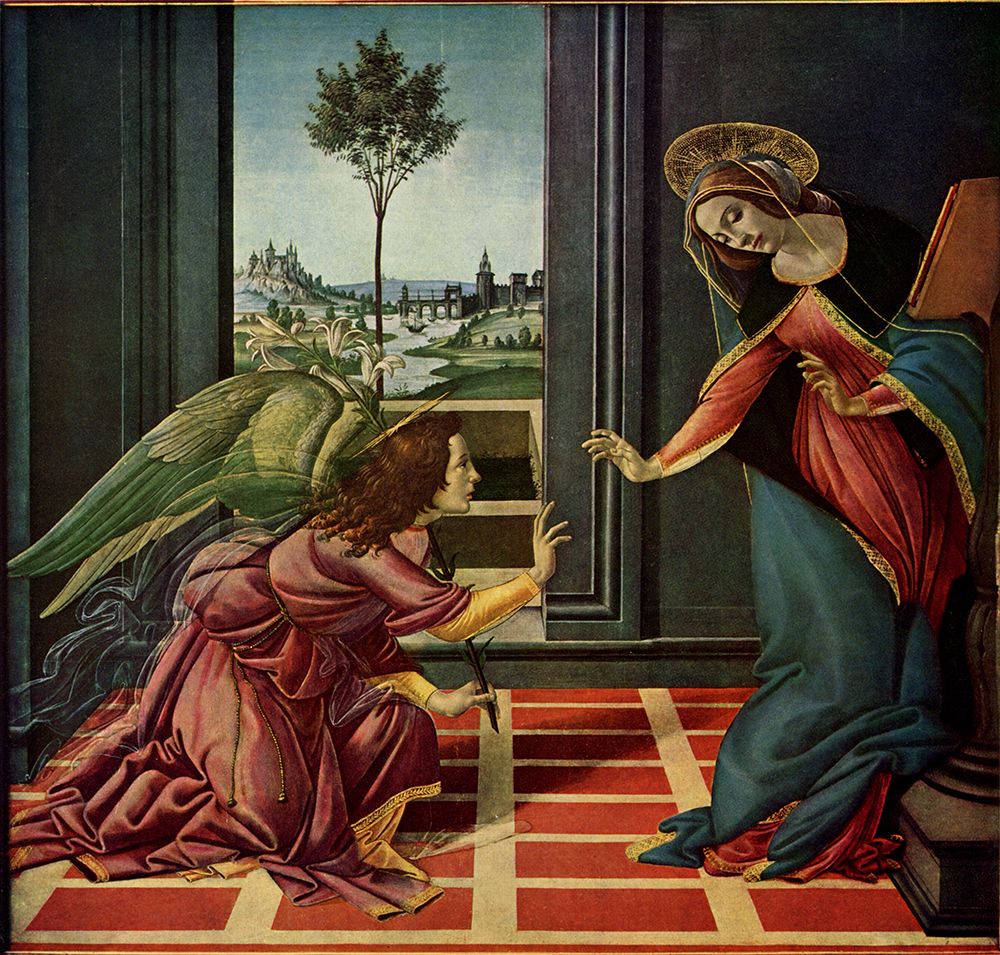 The Annunciation 1490 art print by Sandro Botticelli for $57.95 CAD